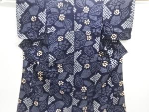 アンティーク　有松鳴海本絞り　花模様着物